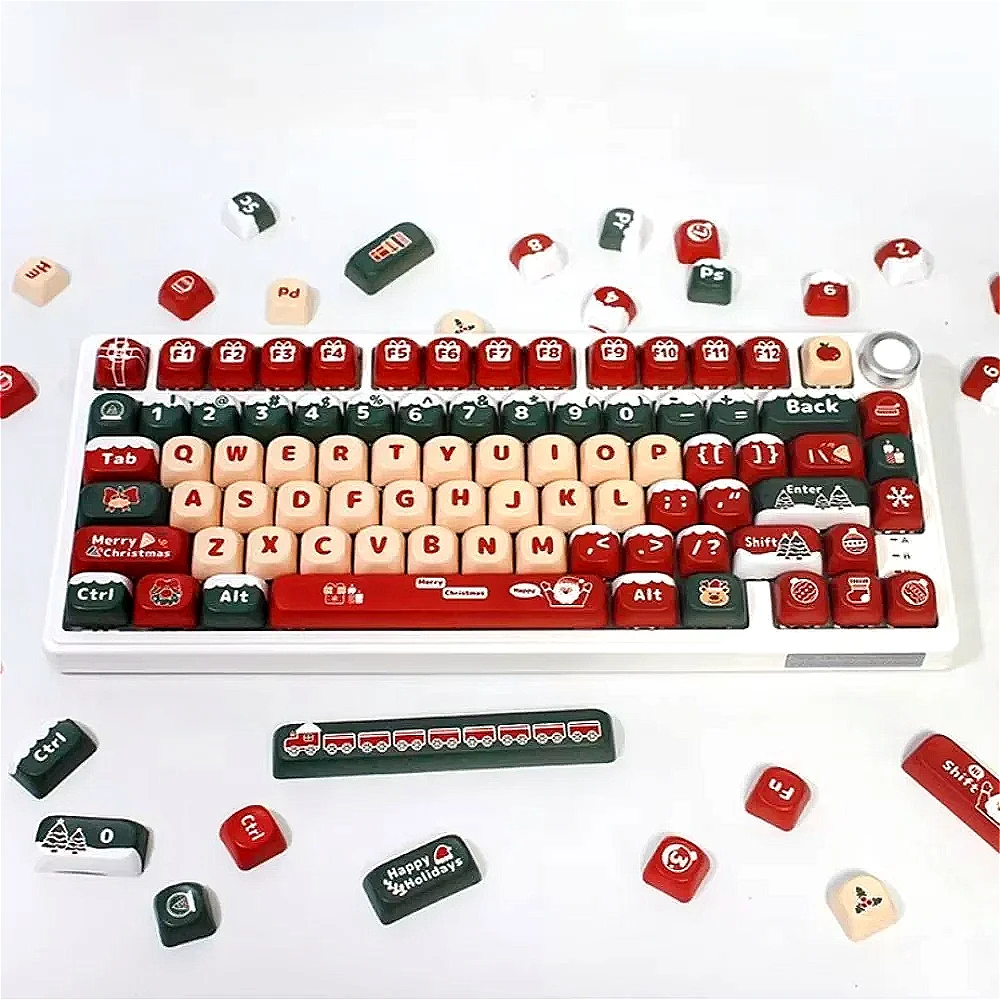 

PBT 130 keys, class XDA/MOA/cherry, red, keycaps, Halloween, Christmas theme, keycaps for mechanical keyboards