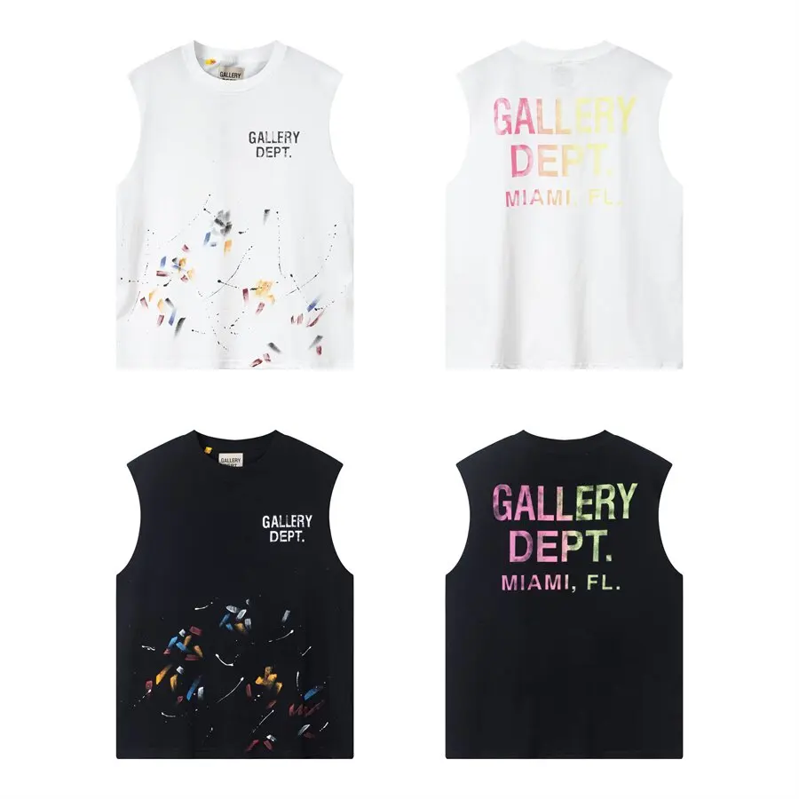 Gallery Dept American color gradual change letter splash ink graffiti sleeveless T-shirt