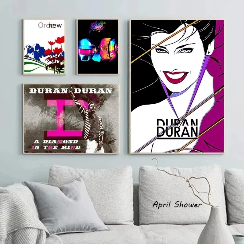 Classic British Band Duran Duran Retro Poster Patrick Nagel Canvas Painting and Prints Wall Art Picture for Room Wall Home Decor