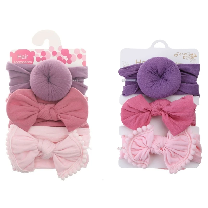 Baby Headwear Multi-color Nylon Wide Children's Hair Accessories Super Soft Round Ball Nylon Stockings Wide Hair Band