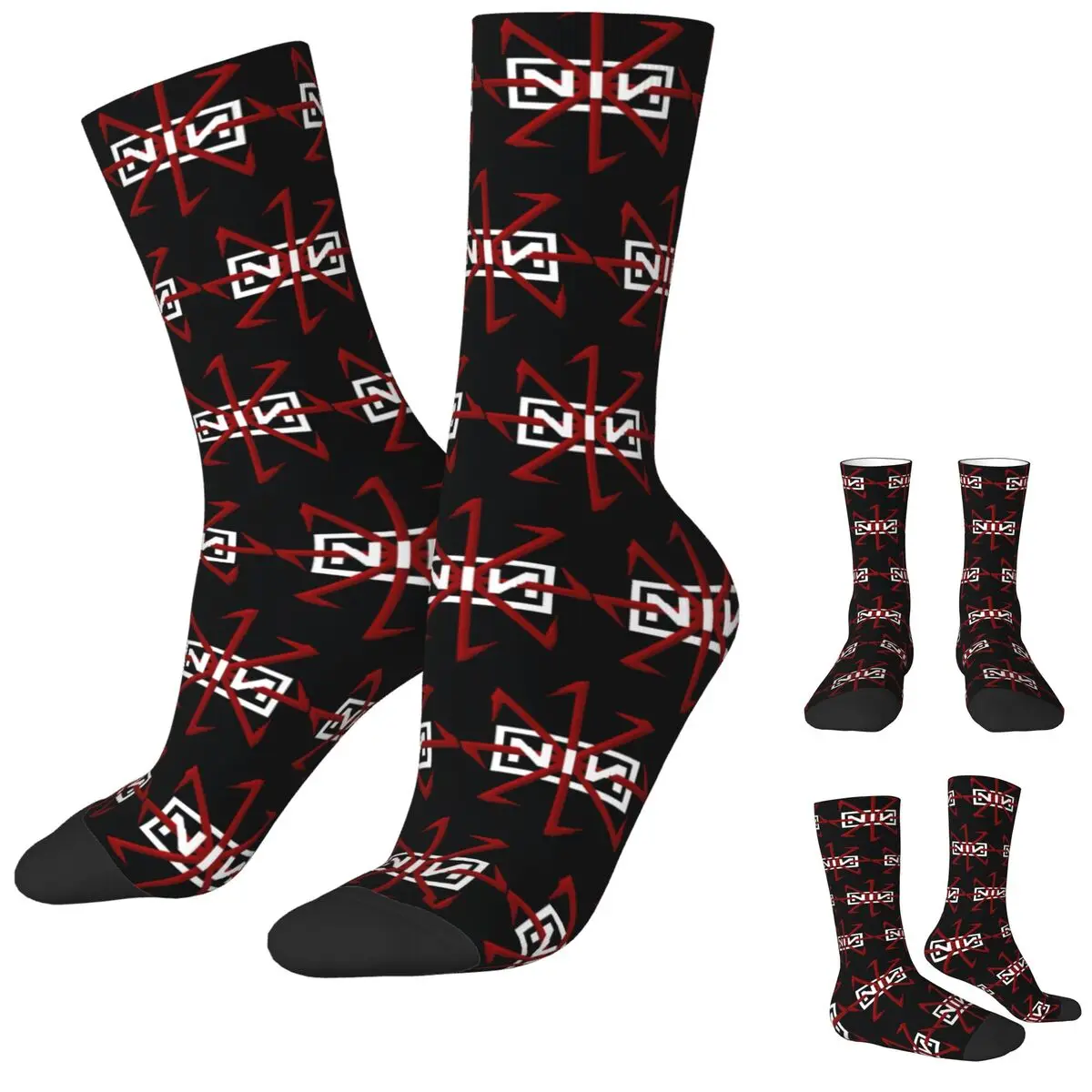 

Nine Inch Nails NIN Socks USA Rock Music Band Harajuku Stockings Couple Soft Running Sports Socks Winter Design Anti Skid Socks