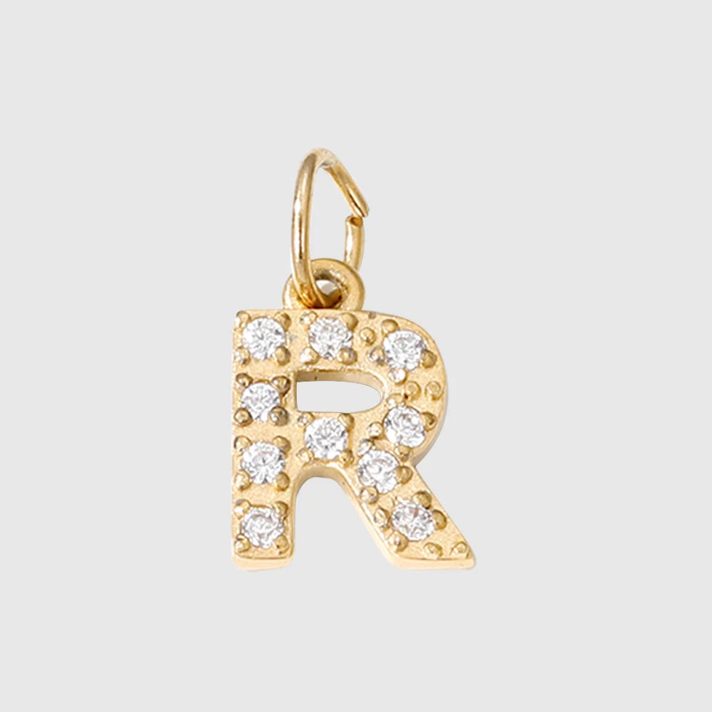 Stainless Steel Initial Letter Charms for DIY Jewelry Making