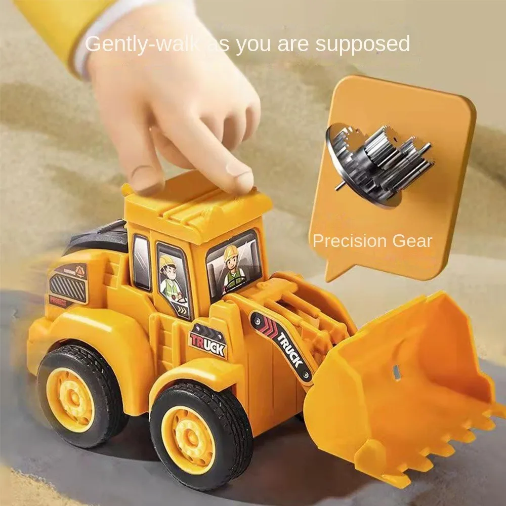 New Excavator Engineering Vehicle Model Bulldozer Road Roller Construction Vehicle Toy Portable Press Sliding Car Kids