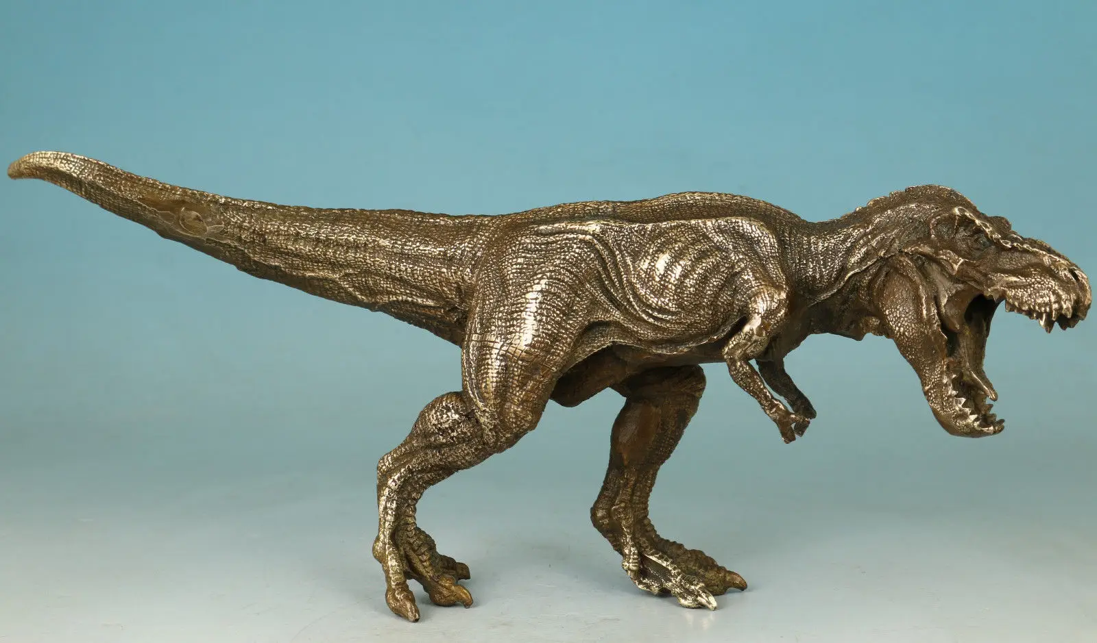 ANTIQUE BRONZE STATUE JURASSIC EMPEROR TYRANNOSAURUS DECORATION DINOSAUR