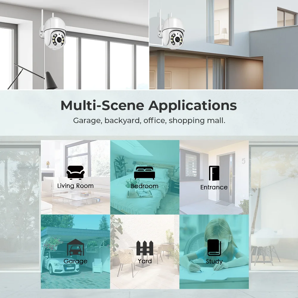 4MP HD WIFI IP Camera Outdoor Security Color Night Vision 2MP Wireless Video Surveillance Cameras Smart Human Detection iCsee