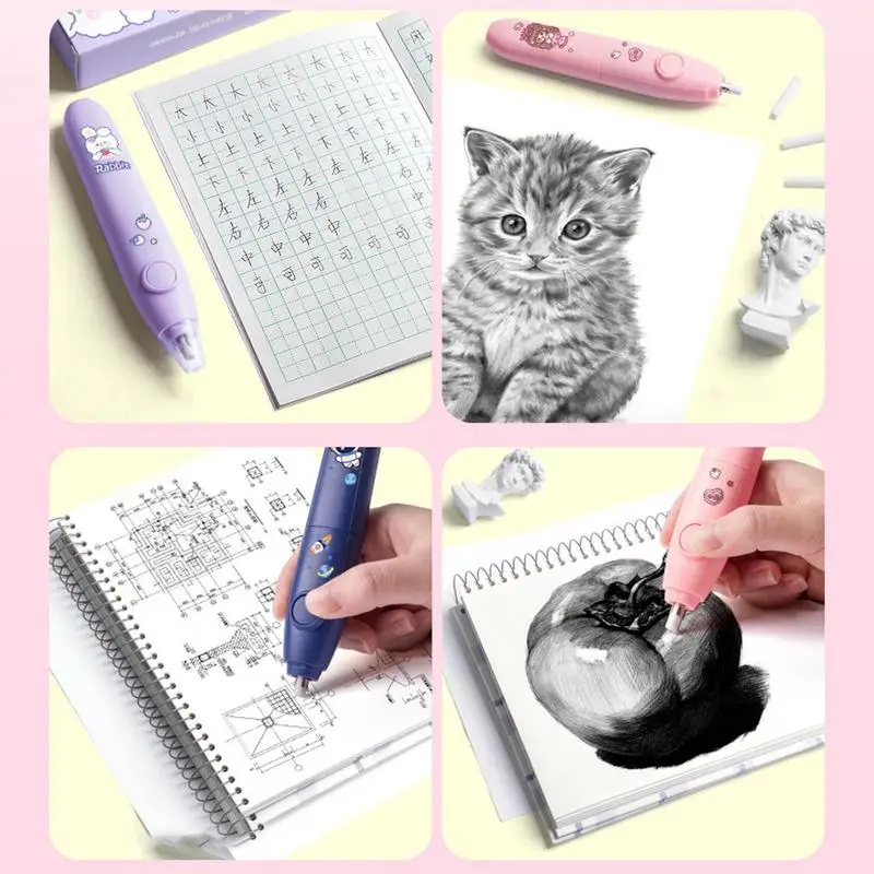 Battery Operated Eraser Battery Electric Pencil Eraser Detailer Tool With 10 Refills Quick Erase Electric Eraser For Drawing Art