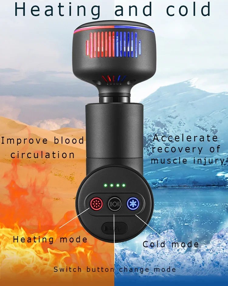 heat cold Multifunction Deep Muscle Heat&Cool Massager Gun Electric MINI Hot and Cold Heat Cold Massage Gun