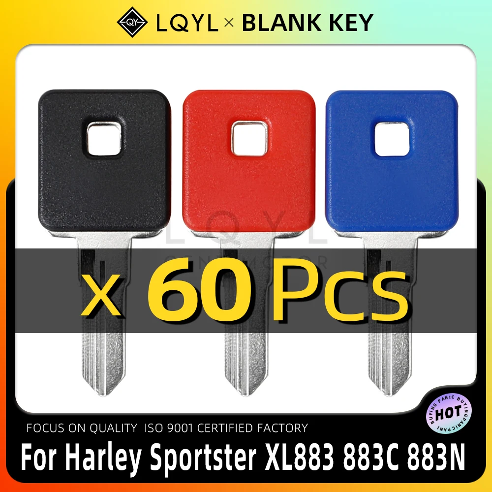 

LQYL 60 Pcs New Blank Key Motorcycle Replace Uncut Keys For Harley Sportster XL883 883C 883N 883L 883R XL1200 1200C 1200R