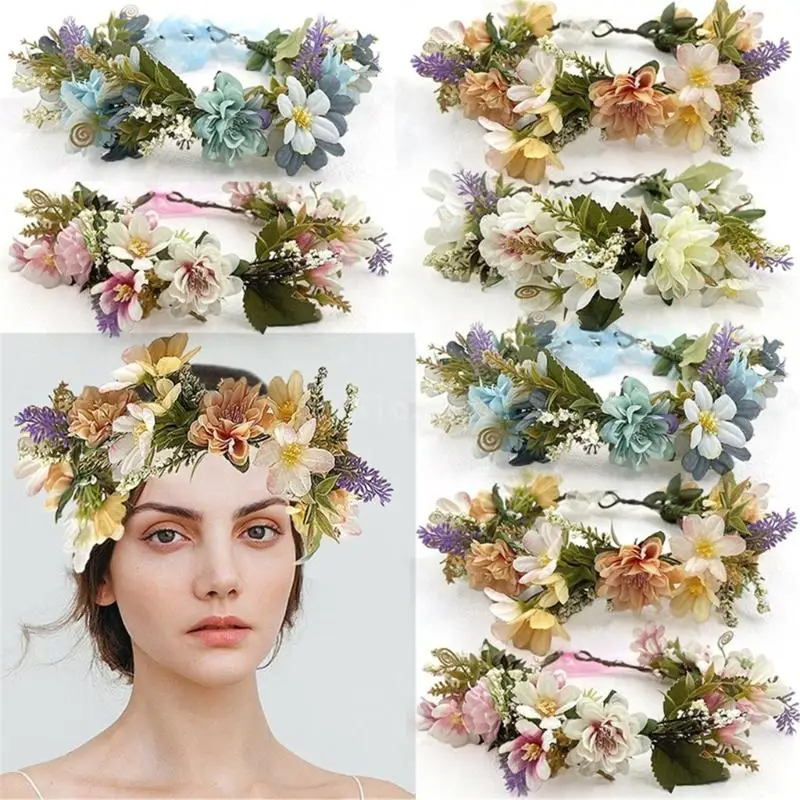 

Colorful Hairband Bride Flower Headbands Flower Headpieces Women Flower Garlands Hair Wreath for Any Occasion