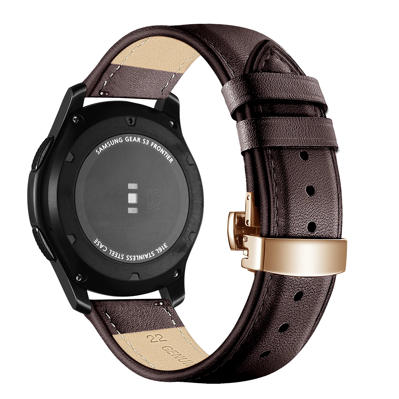 22Mm 20Mm Band Voor Samsung Galaxy Horloge 5/6/Pro/4 Actieve 2/3/42Mm/46Mm Armband Huawei Gt/2/3 Echt Lederen Band