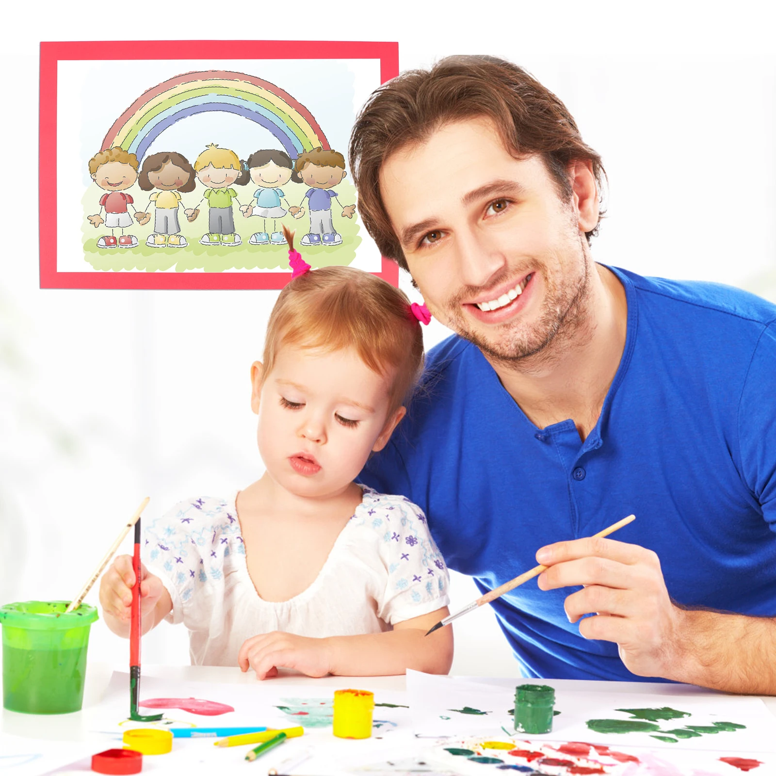 

20 Sheets Color Paper Hard Drawing Colorful Picture Frame Painting Child Mounting