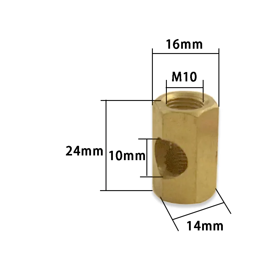 Interne Und Externe Umwandlung Mutter M10 M12 M16 Reinem Messing Sechseck Weibliche Adapter Runde Weibliche Zahn Rohr Stecker DIY