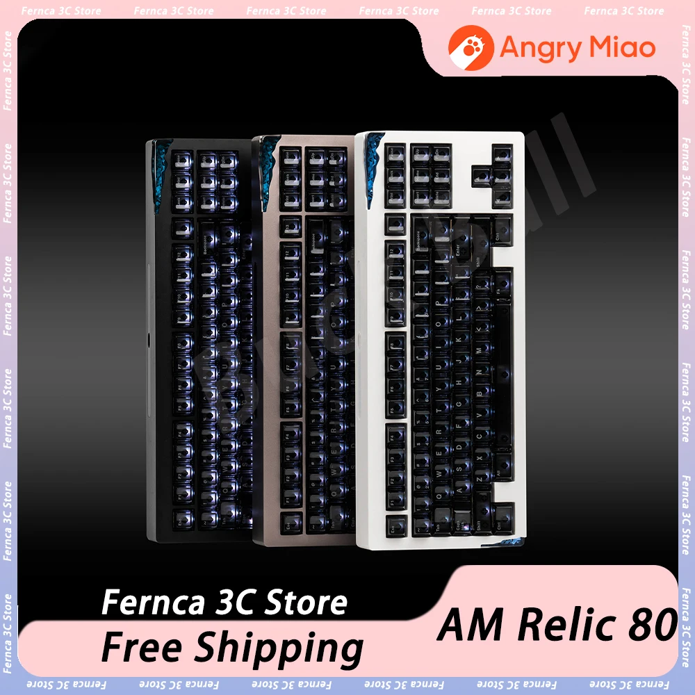 

Angry Miao AM Relic 80 Keyboard Dual Mode Wireless Hot Swap RGB Wireless Custom Gaming Mechanical Keyboard Charging Pc Gamer Mac