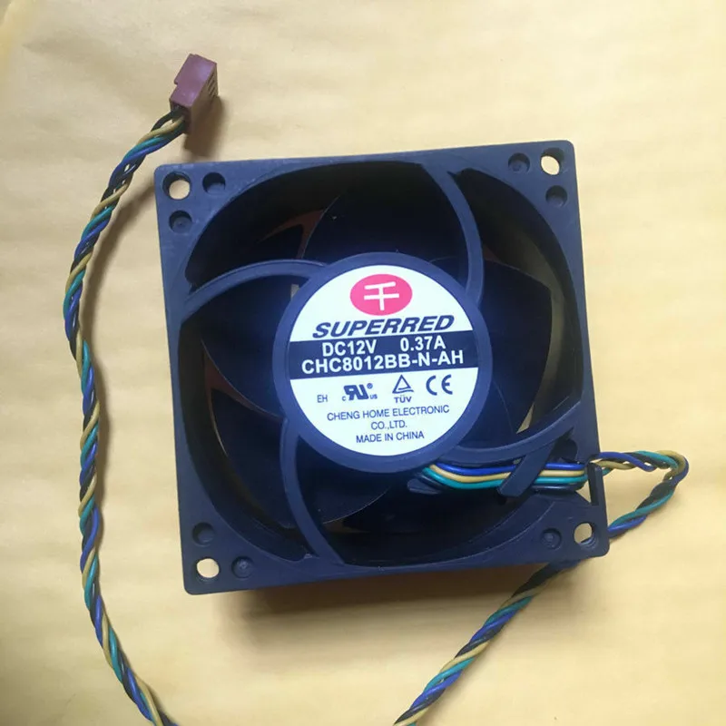 8cm fan CHC8012BB-N-AH 8038 80mm x 38mm Cooler Cooling Fan DC 12V 0.37A 4Pin 8038 fan