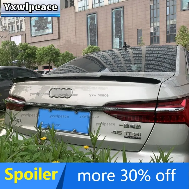 

For Audi A6 C8 2019 2020 2021 High Quality ABS Material Unpainted Color Rear Trunk Spoiler Car Rear Wing Decoration Accessories