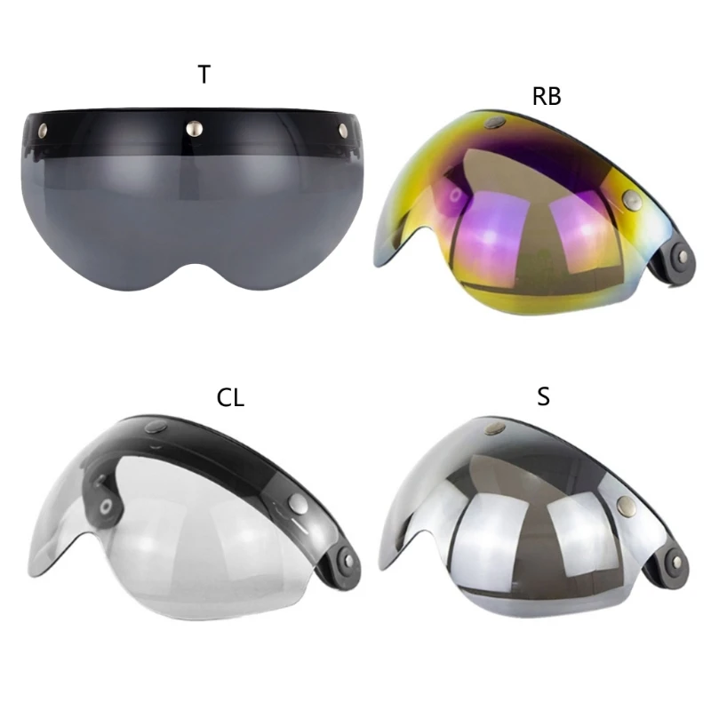 

Universal 3-Snap Motorbike Helmet Visor Front Flip Up Wind Shield Len Sunglasses