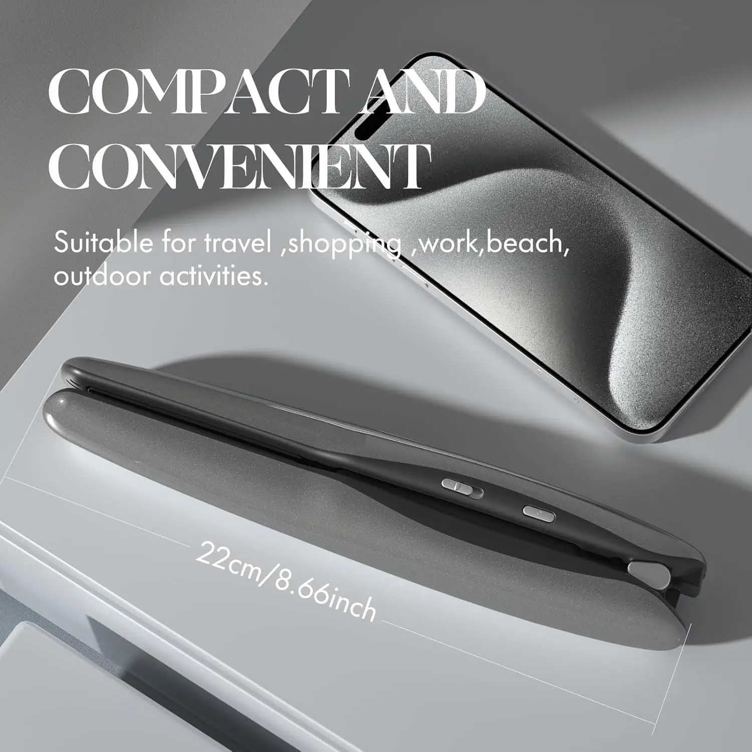 2-in-1 Cordless Hair Straightener and Curler Rechargeable 4800mAh Battery Mini Portable Flat Iron