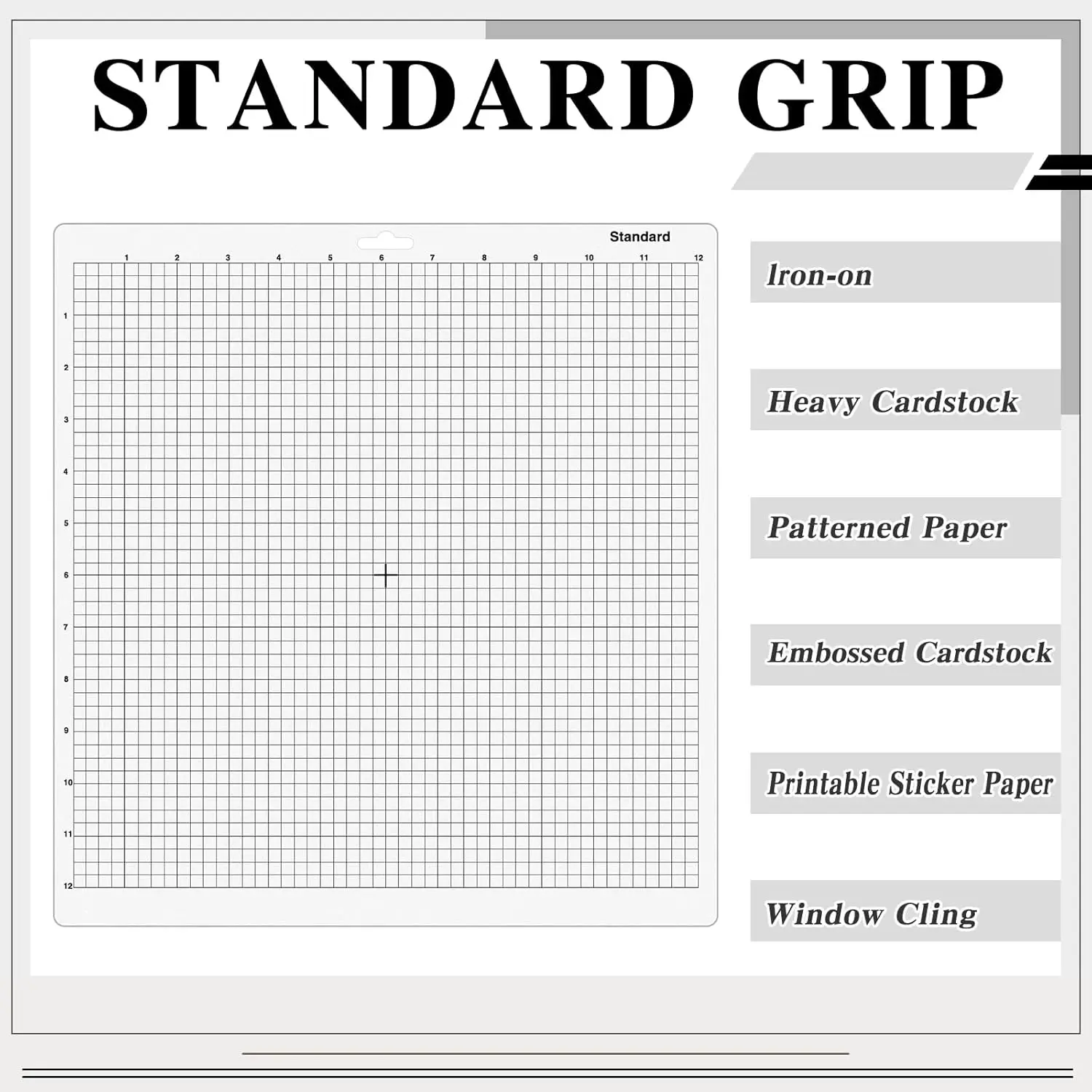 3 Pack Standard Grip Cutting Mat for Silhouette Cameo 4/3/2/1, 12x12 In Square Non Slip Cut Mats with Scraper, Gridded Adhesive view 2
