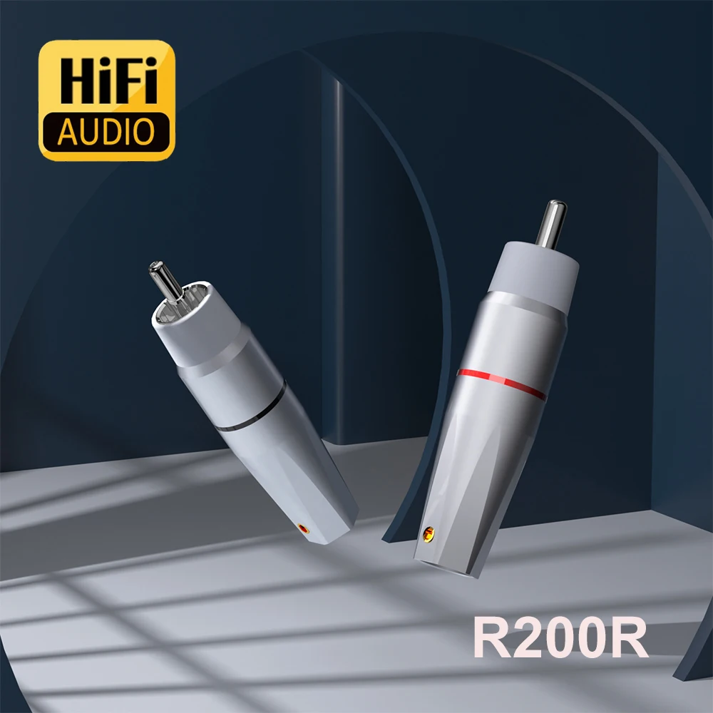 Monosaudio R200 czysta miedź wtyczka RCA pozłacane/rodowane złącza adaptera audio-wideo lutowanie wtyczki RCA dla AMP