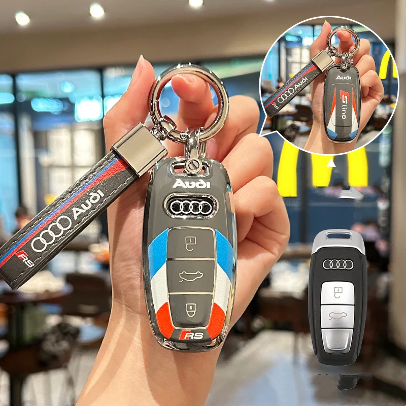 TPU Car Key Case Cover Protection Shell For Audi Q8 RSQ8 A6 C8 S6 RS6 A7 S7 RS7 A3 8Y A8 D5 4N RS E-tron GT Q4 Q7 4M Accessories
