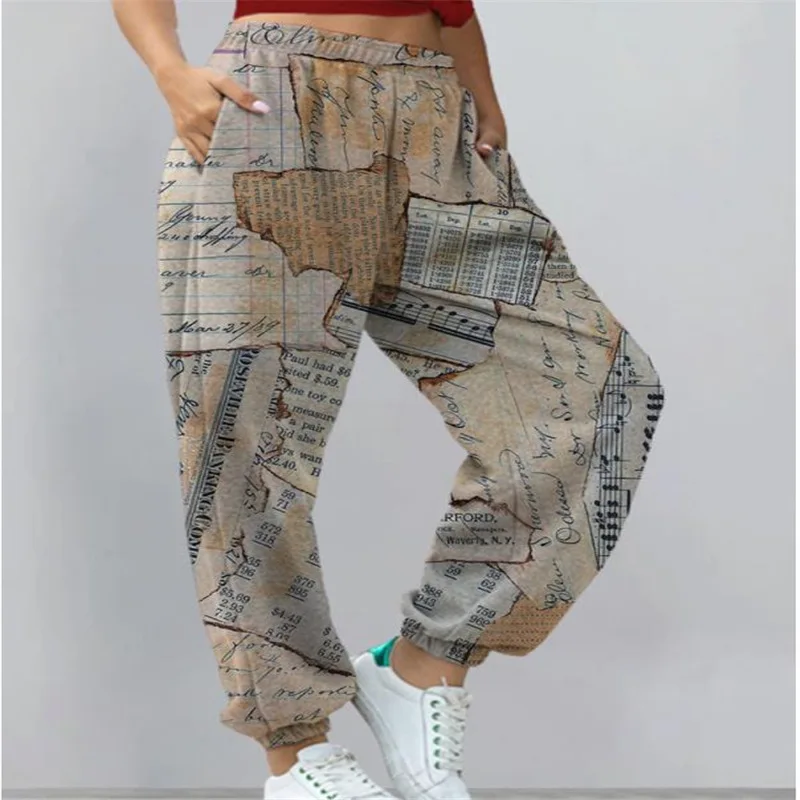 Women's Casual Sports Versatile Printed Sweatshirt Pants