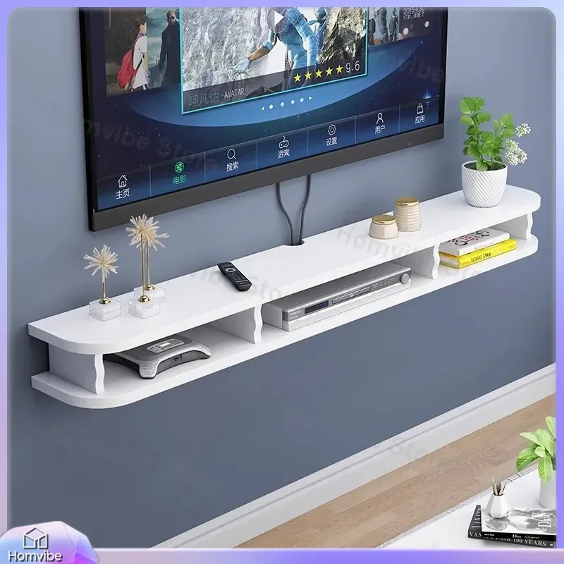Modern Wall Mounted TV Cabinet Floating Media Console Storage Unit for Living Room Bedroom Small Apartment Ultra Narrow Mini