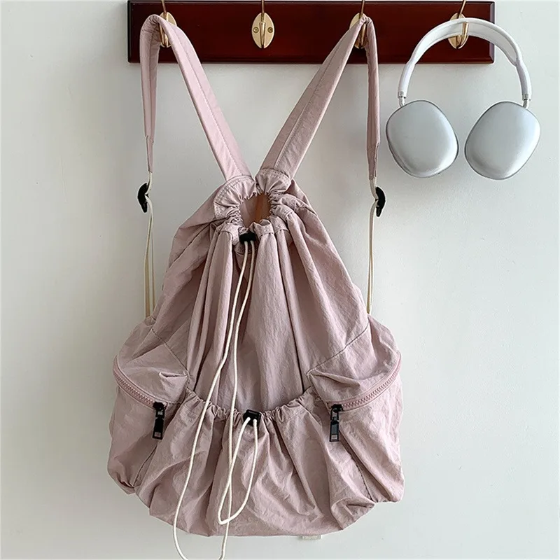 Zaino da donna con cassetto pieghettato alla moda zaino da donna con borsa da viaggio leggera Casual per studenti