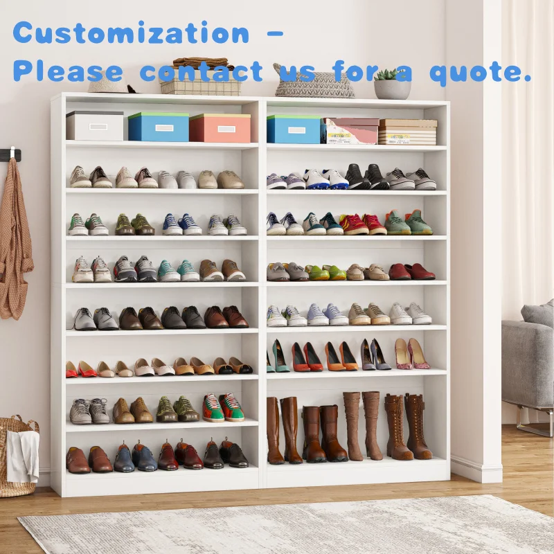 custom.Tribesigns Shoe & Bag Storage Holders Shelf Store Display 8-Layer Corner Shoe Rack Entryway