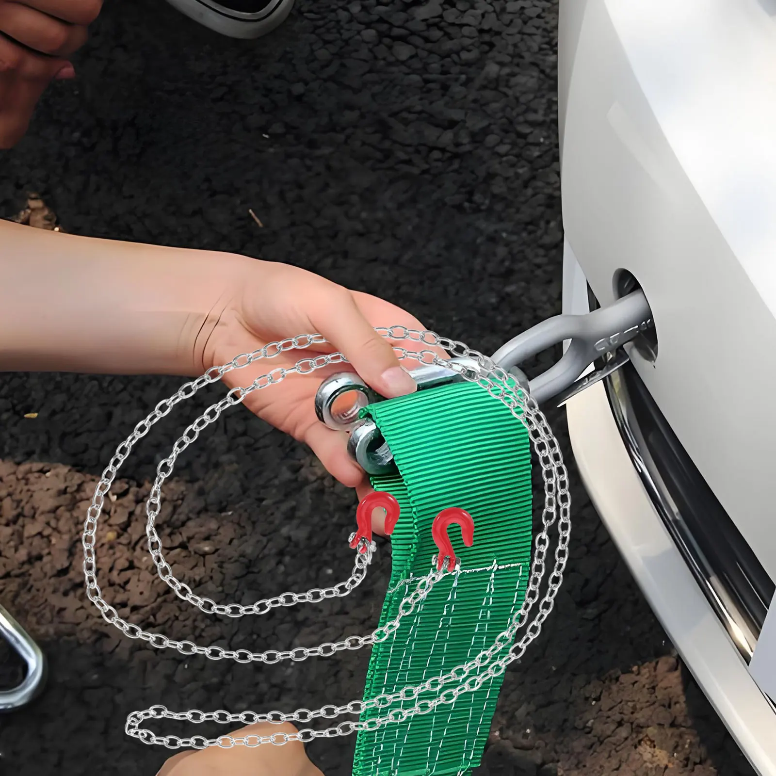 

Trailer Chain Safety Chains Towing Heavy Duty Straps for Climbing Trailers Cars Lifting