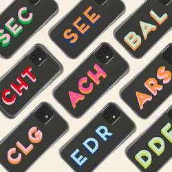 Monogram Initial Letters Soft Clear Personalized Case for iPhone 15 14 13 12 11 Pro Max 7 8 Plus XS XR Case Custom iPhone Cover