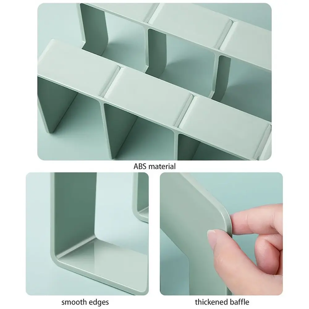 1Pcs Acrylic Desk Organizer 4 Compartment Bag Closet Shelf Divider Bookshelf Tabletop Colorful Four Frames Book Stand