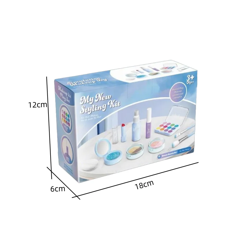 Kinder-Make-up-Spielset für Mädchen im Alter von 3–6 Jahren, Spielzeugset zur kosmetischen Simulation für Kinder, modisches Styling-Beauty-Set für Mädchen