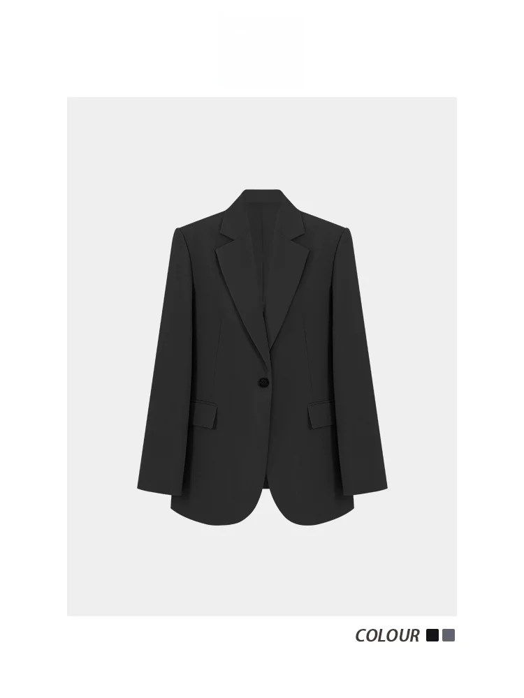 

Женский повседневный пиджак в корейском стиле с длинными рукавами и одной пуговицей, модная короткая верхняя одежда для ранней осени