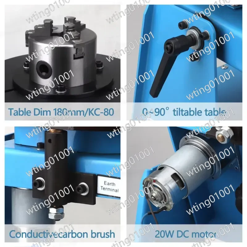 for Rotary Welding Positioner KC-80 15KG Turntable Portable Welder Positioning Machine for Cutting Grinding Assembly Testing
