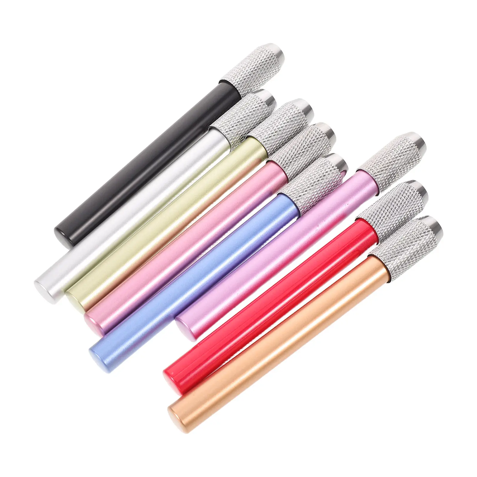 8Pcs Professional Pencil Extenders Plastic Lengthener Sleeve for Short Colored Sketching Drawing Pencil Holder