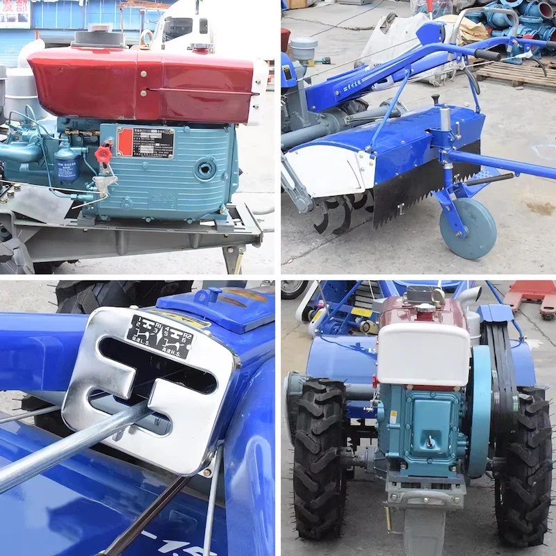 รถไถเดินตาม 15HP รถแทรกเตอร์ฟาร์มเครื่องจักรกลการเกษตรเกษตรเกษตรกรโรตารีเกษตรกรแบรนด์ชั้นนําของจีน