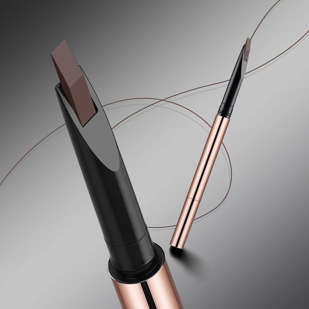 Dubbelzijdig wenkbrauwpotlood voor wilde lijnen met cutter, private label, aangepast logo, veganistische make-up, groothandel wenkbrauwverf