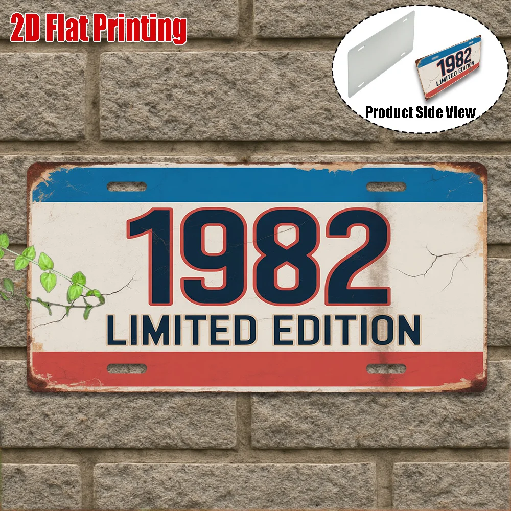 2D Flat1pc, Vintage Aluminum Sign for Decorative Purposes Only, Outdoor Plaque & Wall Decoration , 1982 Aluminum Sign