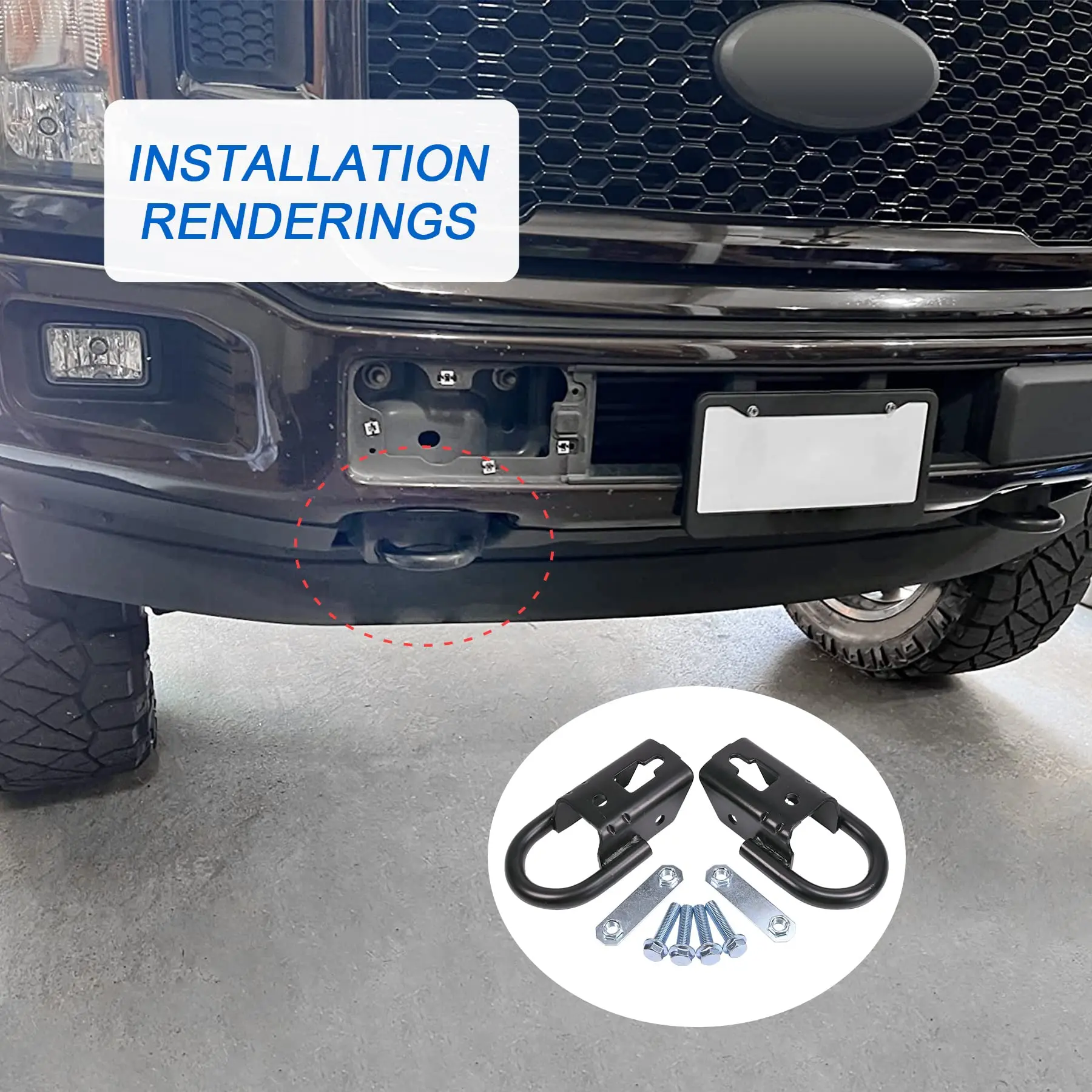FL37-17N808-A, Front Tow Hook For Ford F-150 2009-2019,FL3717N808A, Front Bumper Towing Loop