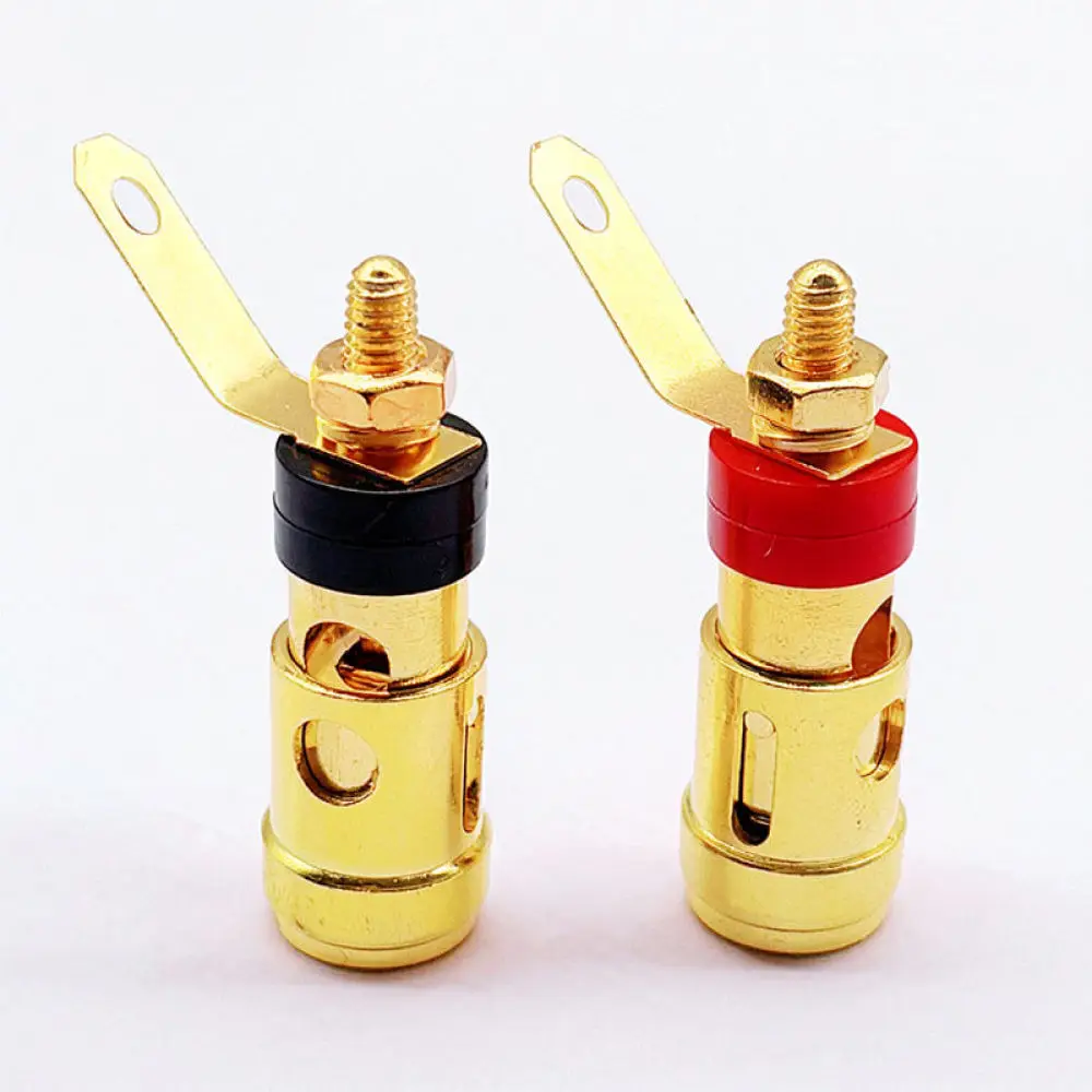 Audio Speaker Terminal Block Spring Loaded Push Connector Gold Plated Amplifier Wire Connector Home Sound Accessories