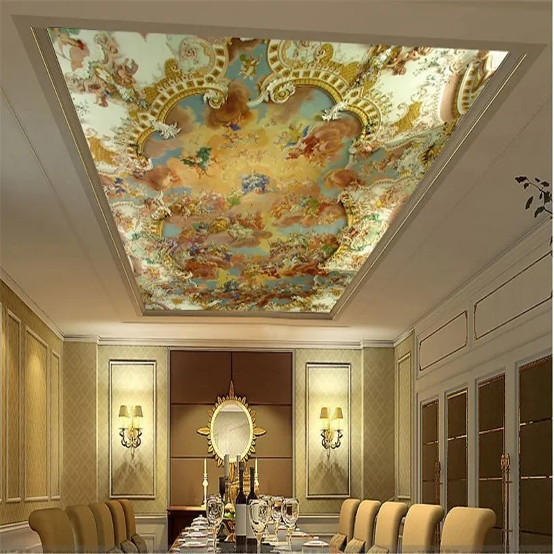 custom modern European wallpaper Zenith ceiling fresco ceiling painting hotel KTV 3d wall mural wallpaper papel de parede