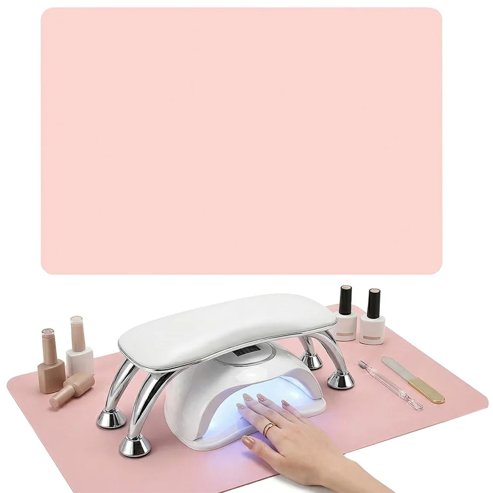1/2 Stück Nagelmatte Wiederverwendbare PU-Leder Schreibtischunterlage Faltbare Nagelkunst-Tischmatte für Heim-Maniküre und Professionelle Salon-Nagelzubehör – Detail 6