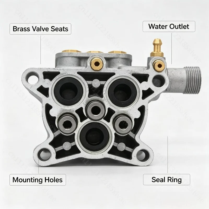For LT-390 High Pressure Washer Pump Head, Car Washer Pump Cover, Plunger Accessories for High Pressure Cleaning Machines