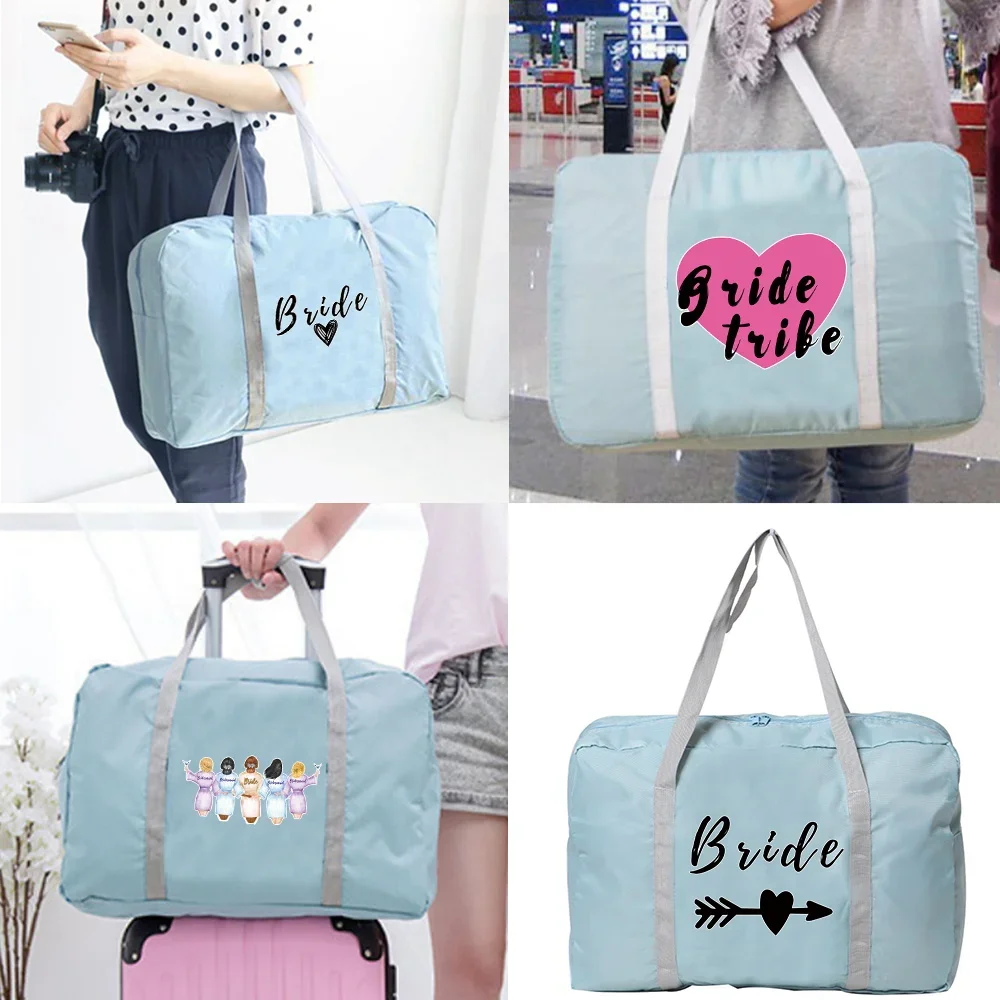Nylon Foldable New Bride Travel Bag Women WaterProof Large Capacity Bag Travel Weekend Organizer Unisex Handbags Clothes Storage