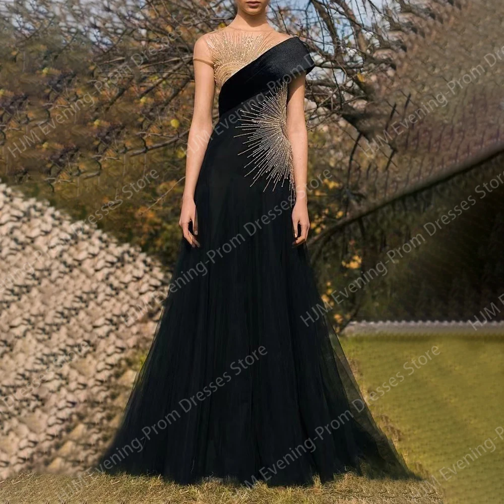 

Sparkle Beads Long Evening Dresses for Women Elegant Tulle Floor-Length A-Line Prom Party Wedding Gala Special Events Dress 2024