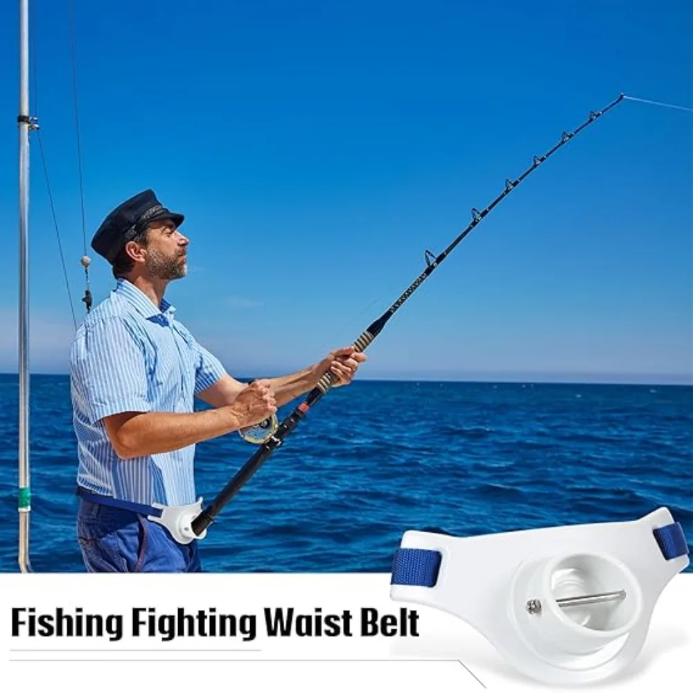 360° Adjustable Fishing Rod Belt Gimbal Assist Tackle Fishing Fighting Waist Belt 2.3 Inch Inner Dia Labor-saving