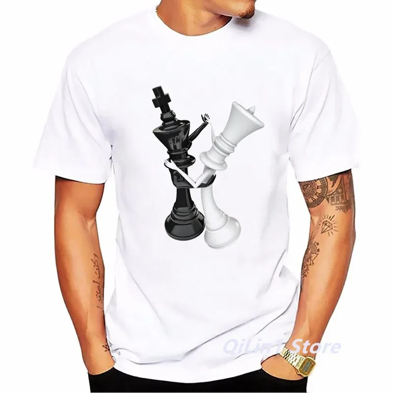 If You Lose The Queen You Might As Well Lose The Game Chess Print Funny T Shirts Men Summer Top White T-Shirt Graphic T Shirts