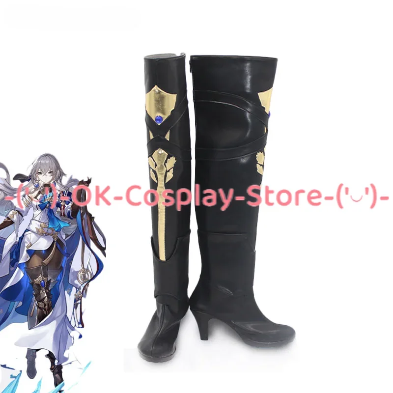 Gioco Honkai Star Rail Bronya Cosplay scarpe Halloween Carnival Boots Anime PU Leather Shoes puntelli Cosplay su misura