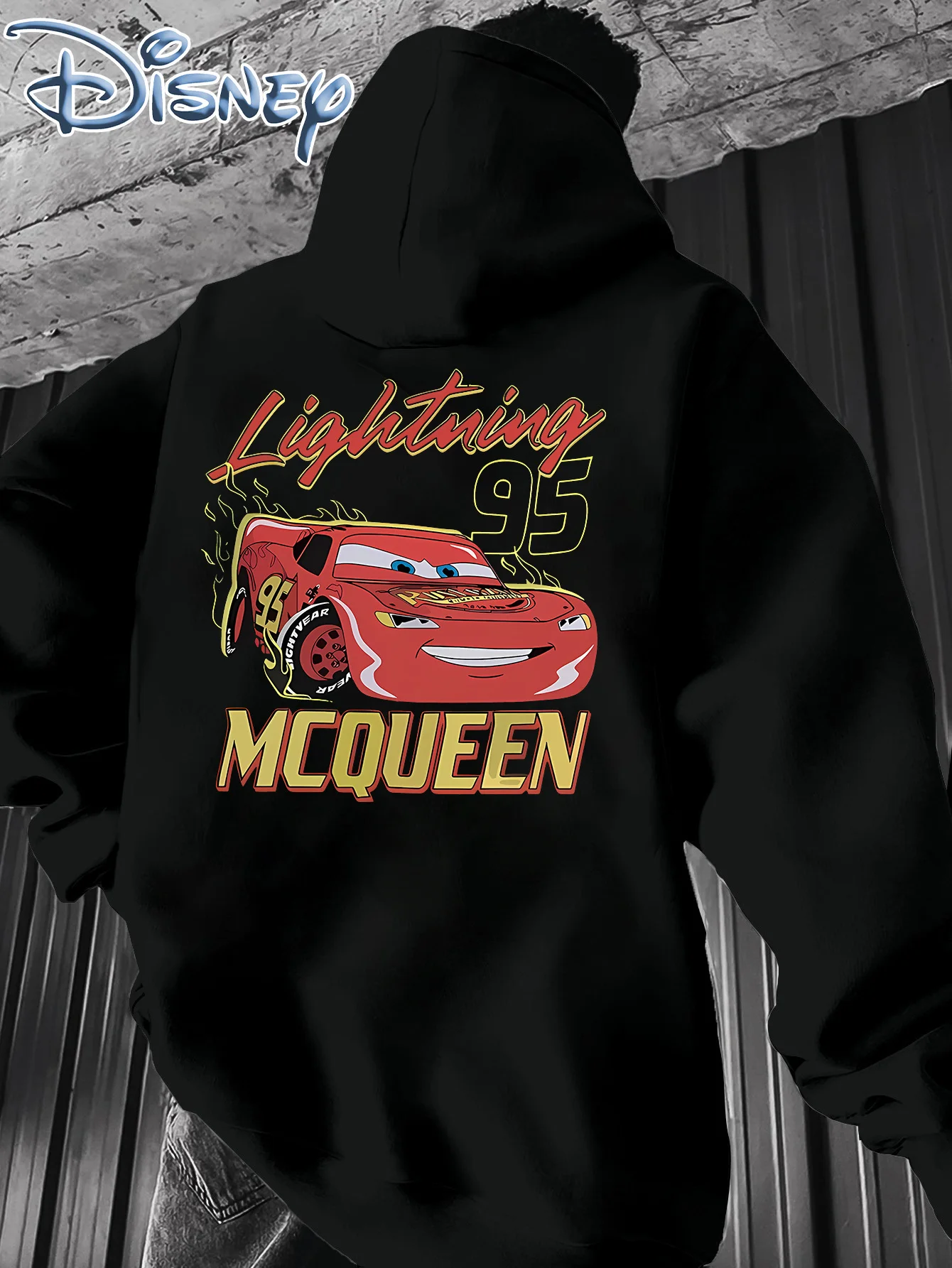 

Мужские толстовки с капюшоном Disney Cars Lightning McQueen, модные толстовки унисекс большого размера, осенне-зимние флисовые повседневные универсальные