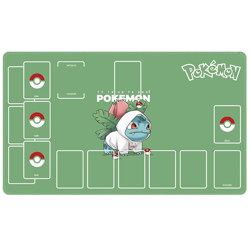 Pokemon PTCG Card Pad Eevee Bulbasaur Gengar Mewtwo Self Made Anime Characters Comic Version Game Single Player Battle Card Mat